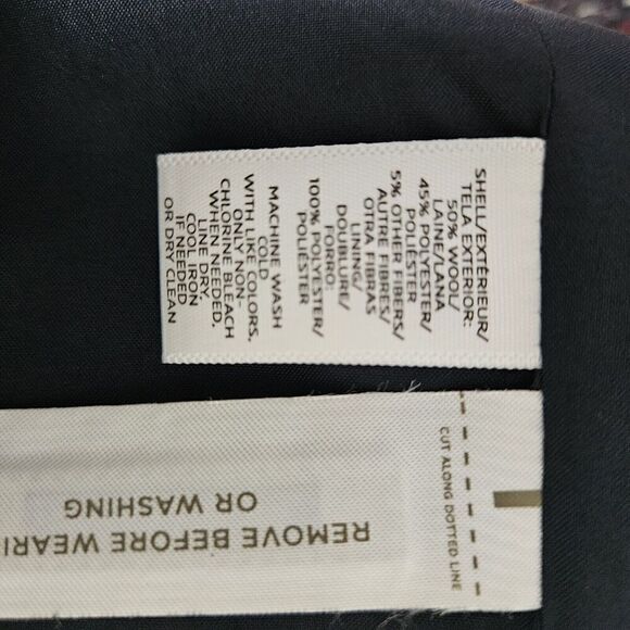 Loft Black & Red Woven Wool Blend Tweed Satin Lined Dress Coat Size Medium LNC - Picture 7 of 7